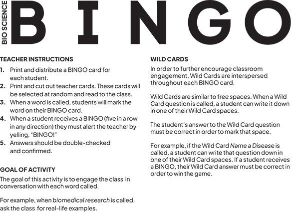 Biology Science Bingo