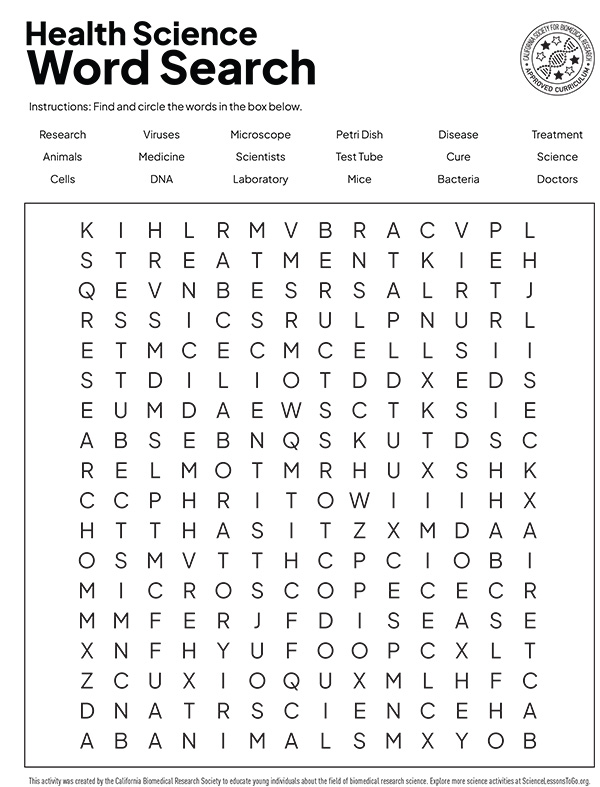 Health Science Word Search